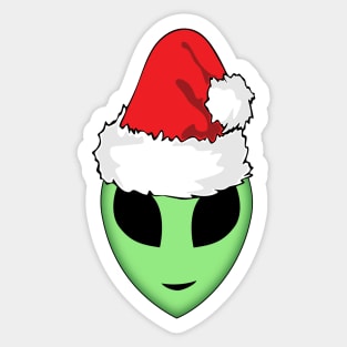 Friendly Alien Santa Sticker